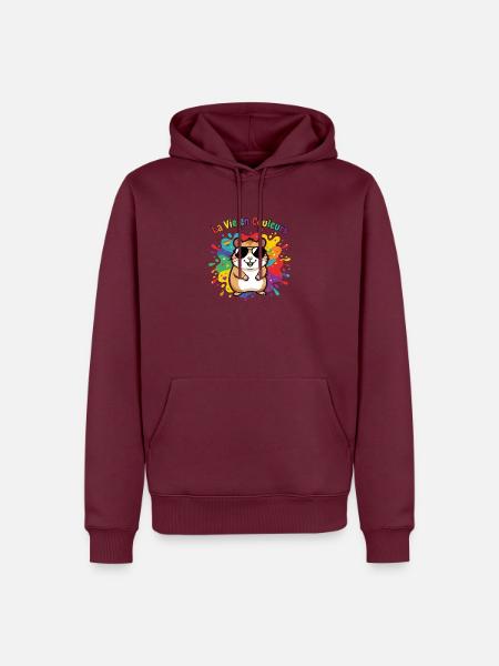 Leben in Regenbogenhamsterfarben - Männer Premium Bio Hoodie - Burgunderrot