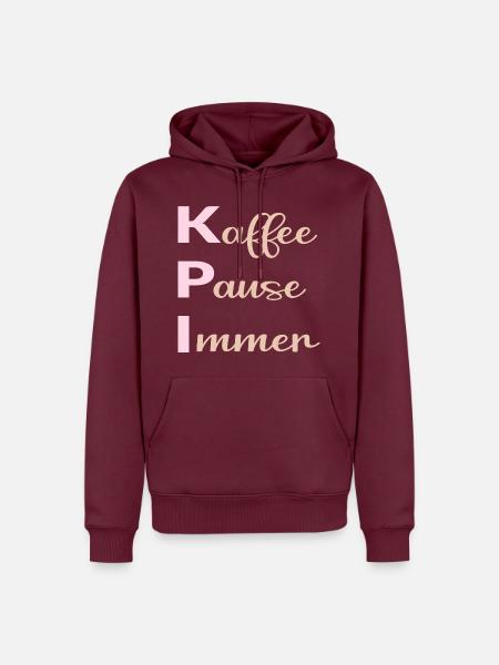 Büro Kaffee Sprüche - Männer Premium Bio Hoodie - Burgunderrot