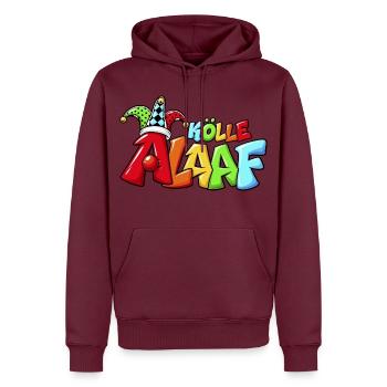 Kölle Alaaf – Buntes Comic Karneval Design mit Nar - Männer Premium Bio Hoodie - Burgunderrot - Vorne - Nico (187cm)