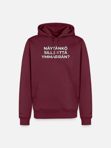 Zeige ich ihm, dass ich es verstehe? - Männer Premium Bio Hoodie - Burgunderrot