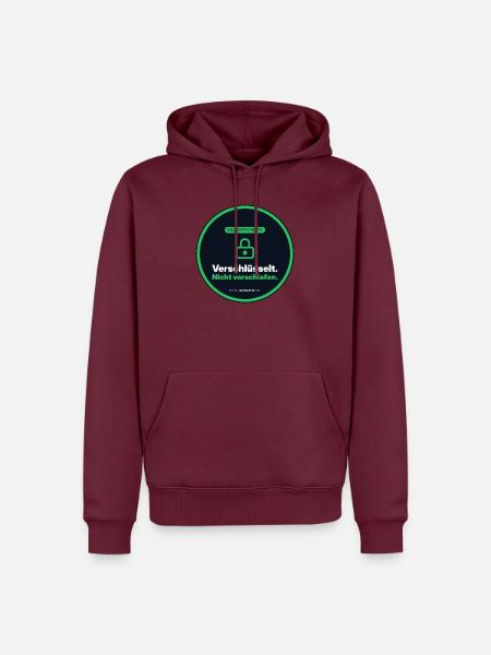 Verschlüsselt. Nicht verschlafen. SSL Nerd - Männer Premium Bio Hoodie - Burgunderrot
