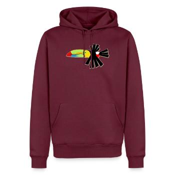 Schrulliger Kielschnabel-Tukan - Männer Premium Bio Hoodie - Burgunderrot - Vorne - Nico (187cm)