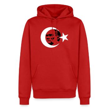 Kemal Atatürk Türkiye Osmanli Bozkurt Türkei - Männer Premium Bio Hoodie - Rot - Vorne - Nico (187cm)