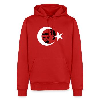 Kemal Atatürk Türkiye Osmanli Bozkurt Türkei - Männer Premium Bio Hoodie - Rot - Vorne - Nico (187cm)