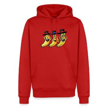 banane drôle drôle drôle banane fruit fruit - Sweat à capuche Premium bio Homme - rouge - Devant - Nico (187cm)