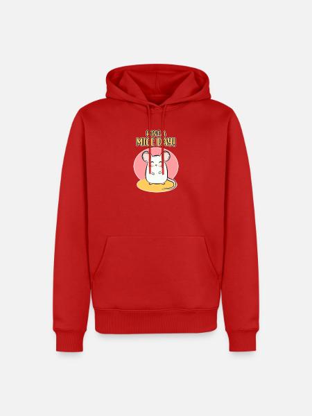 Maus - Männer Premium Bio Hoodie - Rot