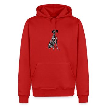 Beau chien dalmate - Sweat à capuche Premium bio Homme - rouge - Devant - Nico (187cm)