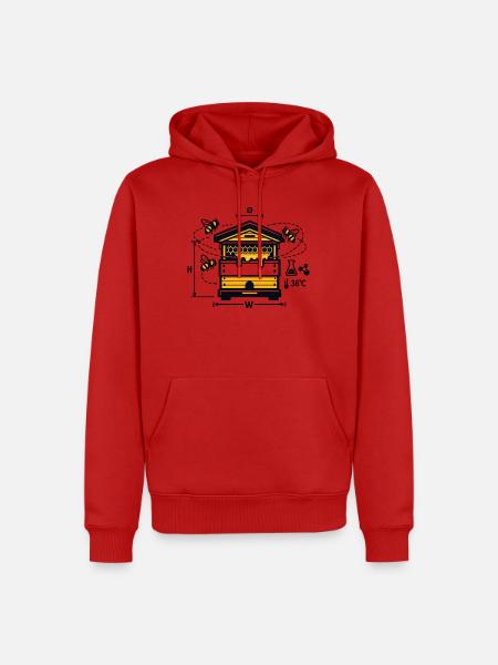 Honigwaben Imker-Design - Männer Premium Bio Hoodie - Rot