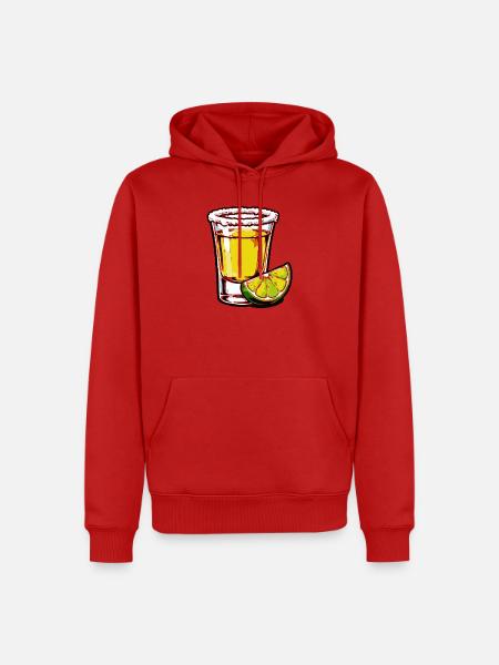 Limetten-Tequila Shot - Männer Premium Bio Hoodie - Rot