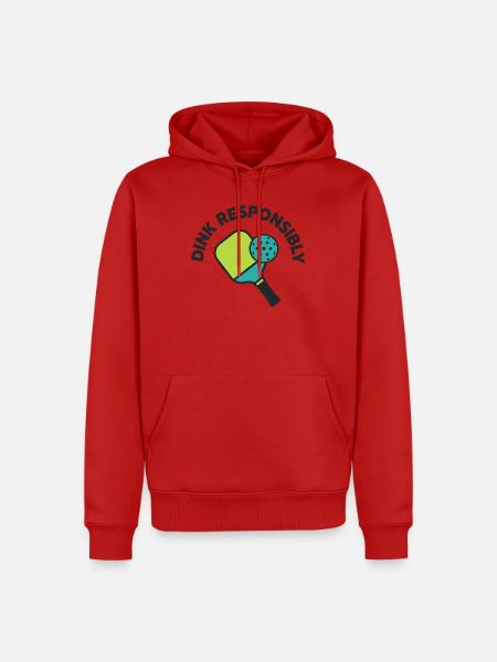 Dink Responsible – Pickleball-Humor - Männer Premium Bio Hoodie - Rot