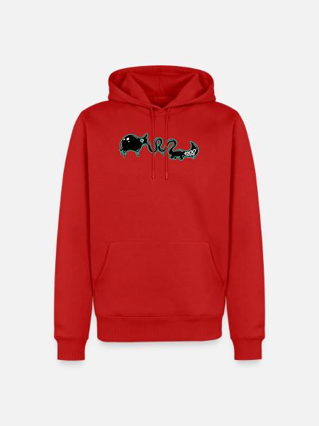 1200 Dino Monster - Männer Premium Bio Hoodie - Rot
