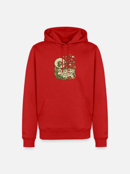 Dandelion Voyage: Psychedelic Bloom - Männer Premium Bio Hoodie - Rot