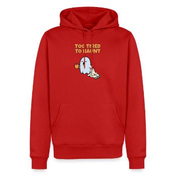 Zu müde, um lustige, schläfrige Geister-Halloween zu verfolgen - Männer Premium Bio Hoodie - Rot - Vorne - Nico (187cm)