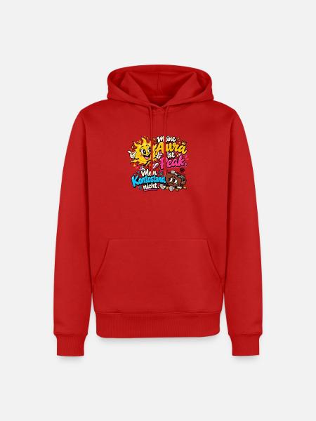 Meine Aura ist Peak – Kontostand - Männer Premium Bio Hoodie - Rot