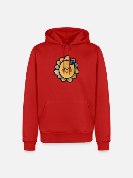 Sonnenblütende Sonne - Männer Premium Bio Hoodie - Rot
