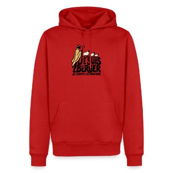 Ich bin ein Hirte – Humor - Männer Premium Bio Hoodie - Rot - Vorne - Nico (187cm)