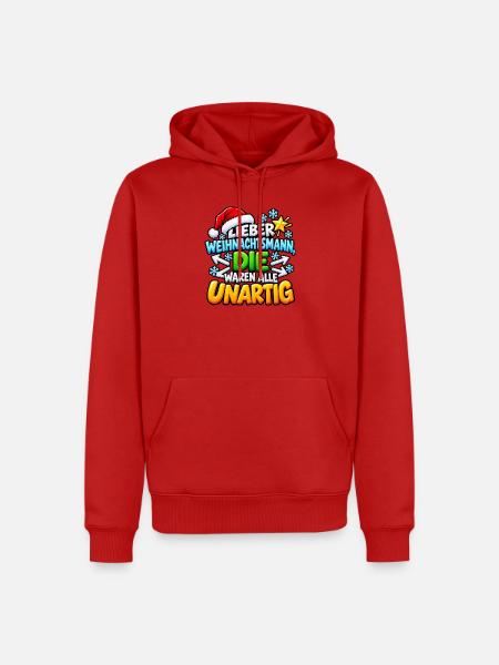 Lieber Weihnachtsmann - Männer Premium Bio Hoodie - Rot