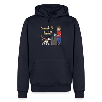Lustiger Dalmatiner Spruch Supermarkt-Kasse Witz - Männer Premium Bio Hoodie - Navy - Vorne - Nico (187cm)