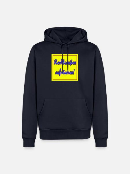 Rechtsaußen aufräumen! - Männer Premium Bio Hoodie - Navy