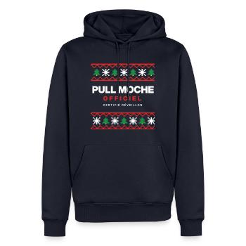 Hässlicher offizieller Weihnachtspullover – humorvoller Sweatshirt - Männer Premium Bio Hoodie - Navy - Vorne - Nico (187cm)