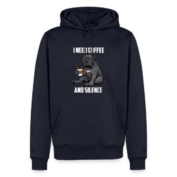 I Need Coffee and Silence Cane Corso Cane Corsos - Männer Premium Bio Hoodie - Navy - Vorne - Nico (187cm)