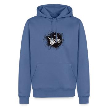 Chopper - Männer Premium Bio Hoodie - Taubenblau - Vorne - Nico (187cm)