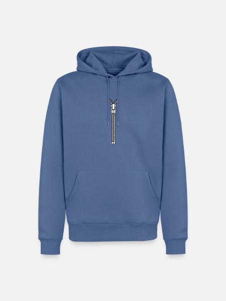 Zipper - Männer Premium Bio Hoodie - Taubenblau
