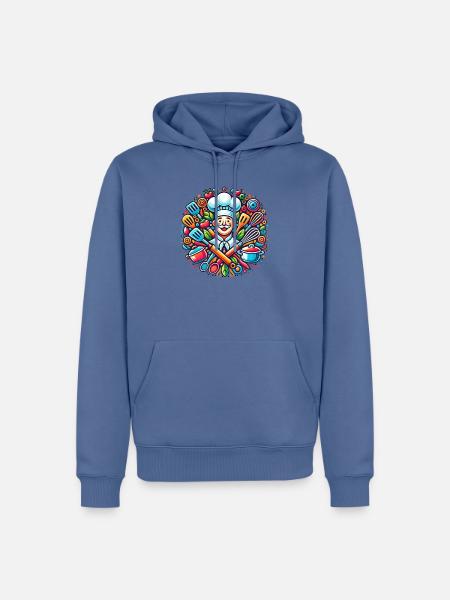 Chefkoch Logo - Männer Premium Bio Hoodie - Taubenblau