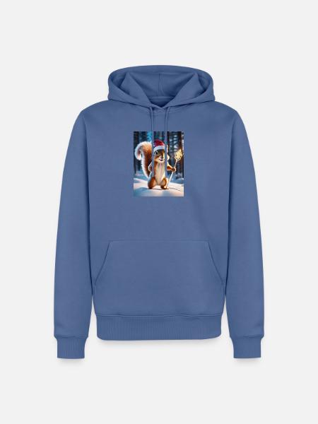 Squirrel Eichörnchen Hüter des Waldes - Männer Premium Bio Hoodie - Taubenblau