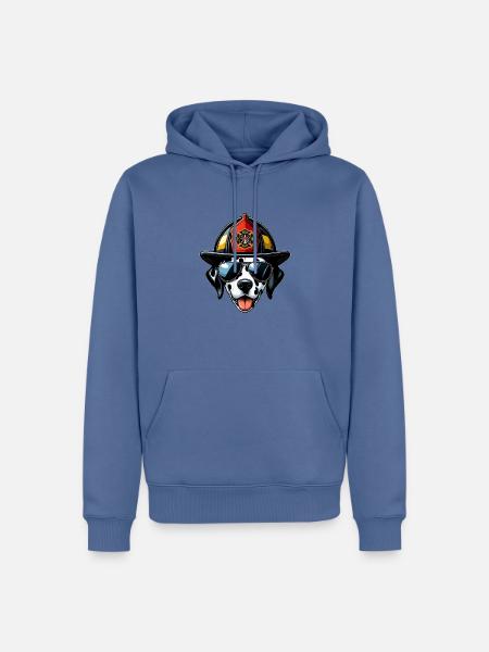 Dalmatiens des pompiers - Sweat à capuche Premium bio Homme - bleu pigeon