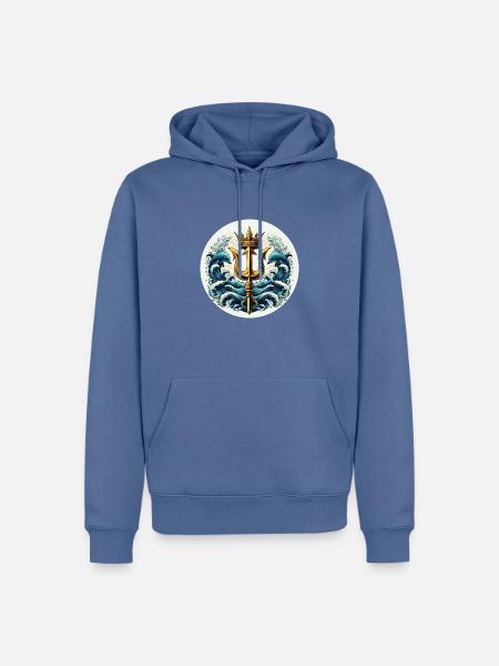 Trident Symbol - Men’s Premium Organic Hoodie - stone blue