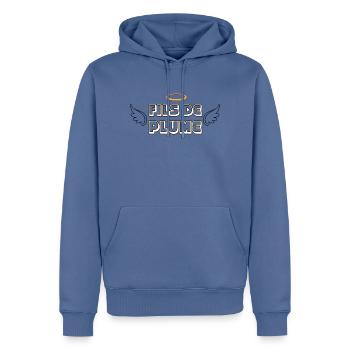 Fils de Plume  - Sweat à capuche Premium bio Homme - bleu pigeon - Devant - Nico (187cm)