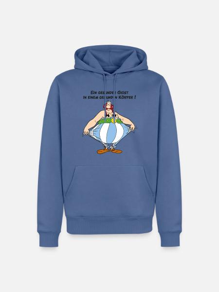 Obelix: Ein gesunder Geist, in einem Gesunden Kör - Männer Premium Bio Hoodie - Taubenblau