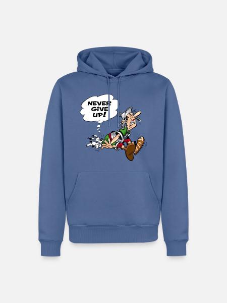 Asterix & Obelix geben niemals auf - Männer Premium Bio Hoodie - Taubenblau