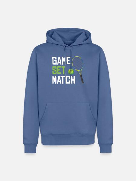 Game Set Match Tennis - Männer Premium Bio Hoodie - Taubenblau