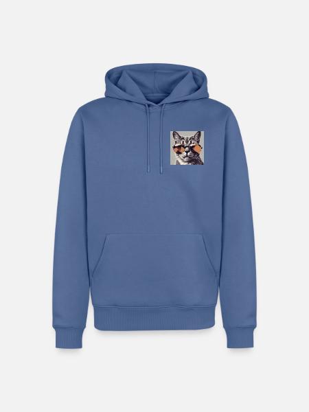 Cool Cat #1 - Männer Premium Bio Hoodie - Taubenblau