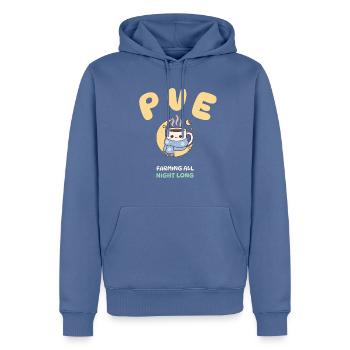 Cozy Gamer PvE Farming All Night Long Design - Männer Premium Bio Hoodie - Taubenblau - Vorne - Nico (187cm)