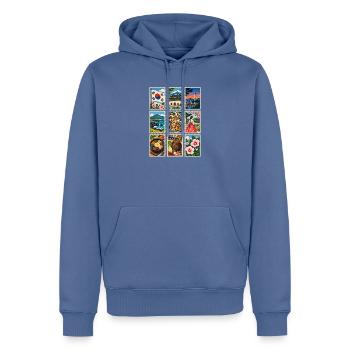 Südkorea Briefmarken - Männer Premium Bio Hoodie - Taubenblau - Vorne - Nico (187cm)