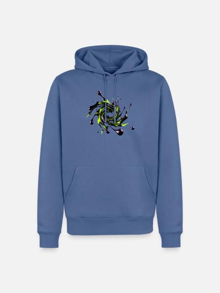 Giftiger Neon-Flüssigchromwirbel - Männer Premium Bio Hoodie - Taubenblau