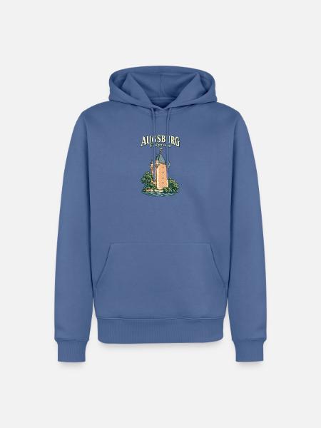 Augsburg Fünfgratturm - Männer Premium Bio Hoodie - Taubenblau