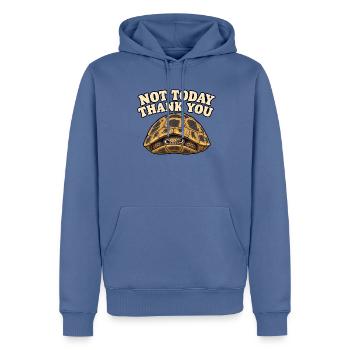 Nicht heute, Schildkröte - Männer Premium Bio Hoodie - Taubenblau - Vorne - Nico (187cm)