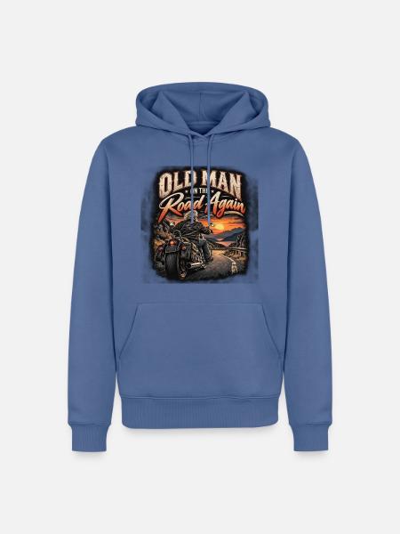 Old Biker - Männer Premium Bio Hoodie - Taubenblau