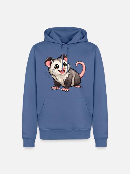 Kawaii Opossum – Süßer Beutelratten-Charme - Männer Premium Bio Hoodie - Taubenblau