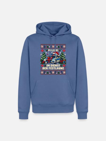 Polizei - Im Dienst der Festlaune - Männer Premium Bio Hoodie - Taubenblau
