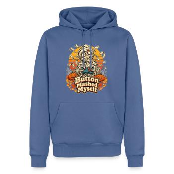 Halloween-Mumie Button Mashed Myself Gamer - Männer Premium Bio Hoodie - Taubenblau - Vorne - Nico (187cm)