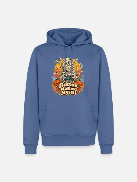 Halloween-Mumie Button Mashed Myself Gamer - Männer Premium Bio Hoodie - Taubenblau