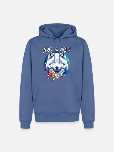 Arctic Wolf Mädchen Polarwolf - Männer Premium Bio Hoodie - Taubenblau