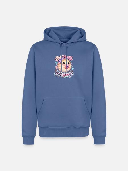 Sanftes Herz: Klare Grenzen - Männer Premium Bio Hoodie - Taubenblau