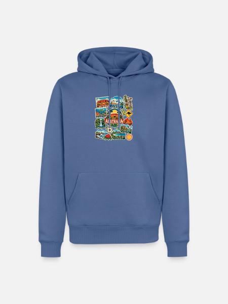 Australien Reisesticker - Männer Premium Bio Hoodie - Taubenblau