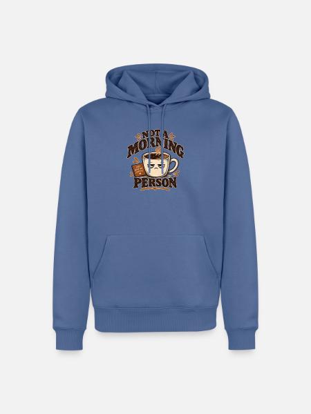 Kein Morgenmensch-Kaffee - Männer Premium Bio Hoodie - Taubenblau